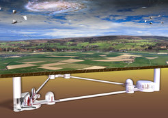 Artist's impression of the underground Einstein Telescope.
