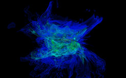 Fig. 15: Material which is ejected during the merger of two neutron stars.
