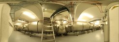 Panorama shot of the 10 meter prototype at the Max Planck Institute for Gravitational Physics in Hannover. It is used for demonstrations and tests of technologies for the third generation of gravitational-wave detectors.