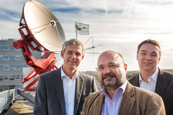 Astrophysicists Heino Falcke, Luciano Rezzolla and Michael Kramer (from left to right), principal investigators of the BlackHoleCam research project which is funded by European Research Council (ERC) with a Synergy Grant of 14 Million Euros.