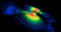 Scientists will run numerical simulations (here: the collision of two black holes) on the new compute cluster.
