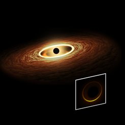 Artist's view of a black hole with a light ring.