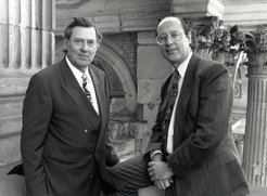 The founding directors of the institute: Jürgen Ehlers (left) and Bernard Schutz (right).