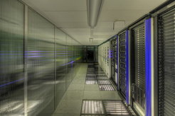 Fig. 3: Observing gravitational-wave signals in Advanced LIGO and Advanced Virgo data requires a lot of computing. Pictured is one of the two computing clusters that the division operates on site and has exclusive access to.
