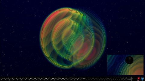 Numerische Simulation der Verschmelzung zweier Schwarzer Löcher mit sehr unterschiedlichen Massen und präzidierender Bahnebene (GW190412).
