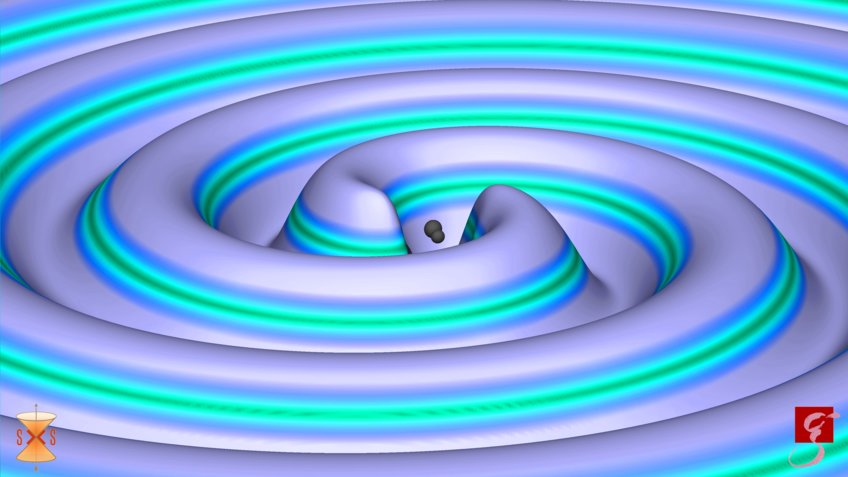GW170814: Die erste gemeinsame Beobachtung der Verschmelzung Schwarzer Löcher mit den Advanced LIGO- und Advanced Virgo-Observatorien (numerische Simulation)